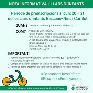 PREINSCRIPCIÓ LLARS D'INFANTS